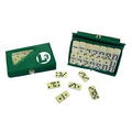 Compact 28 Piece Double Six Domino Game Set - Green